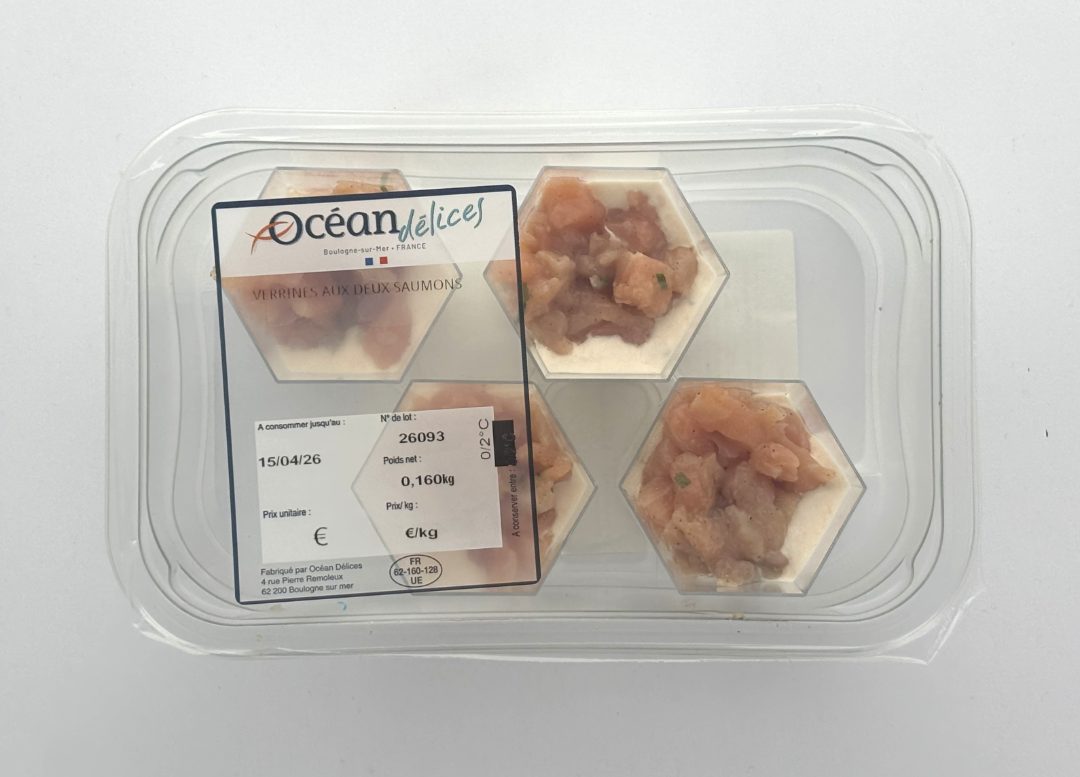 4 verrines aux 2 saumons- 160g Océan Délices : photo du produit rappelé le 17/04/2026