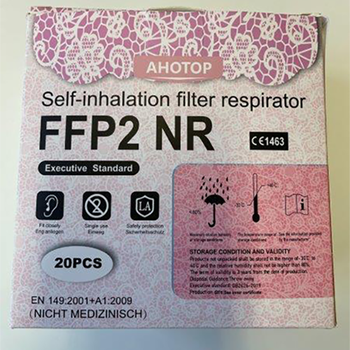 Atemschutzmaske ffp2 nr masque de filtre à particules Ahotop Lcleader : photo du produit rappelé le 08/05/2026