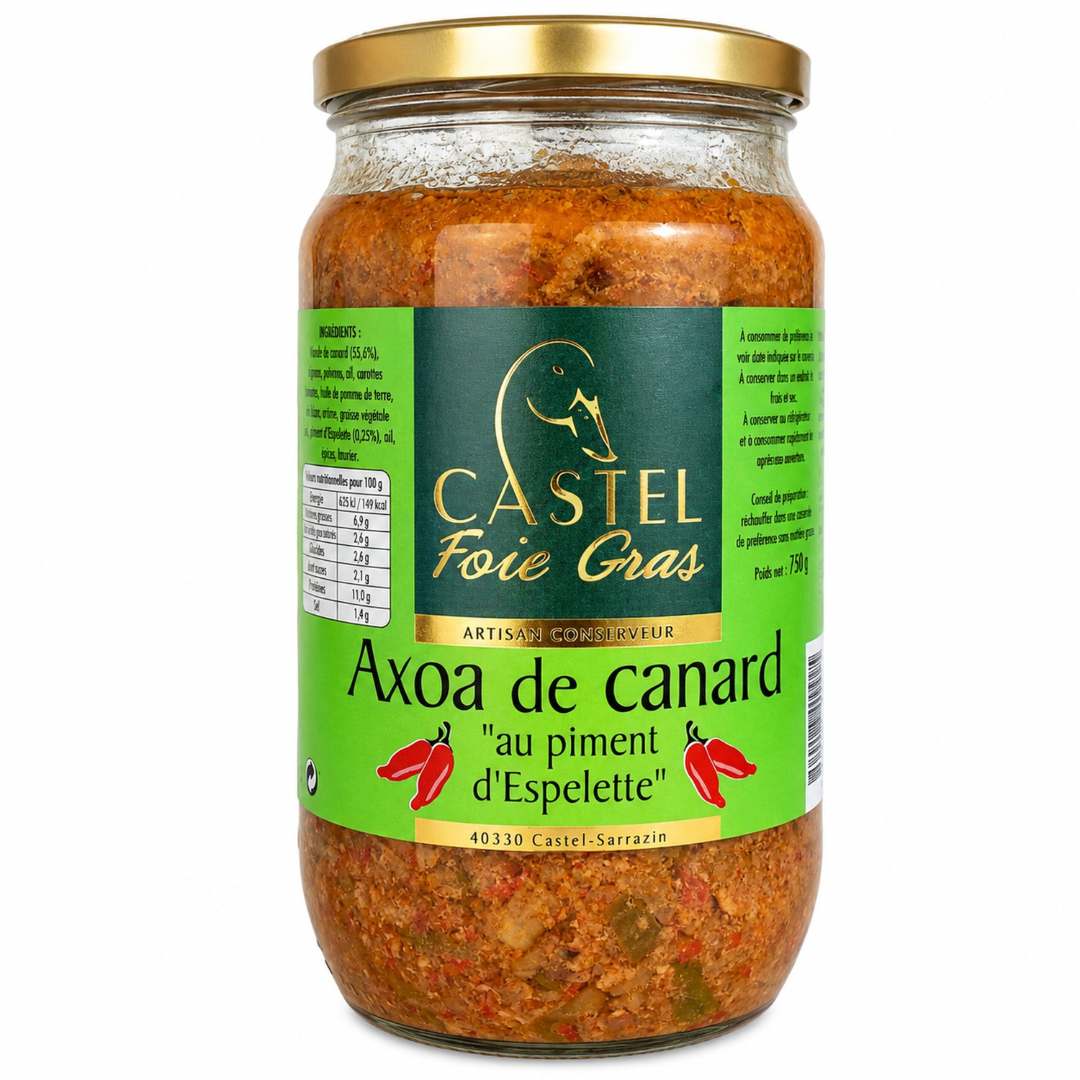Axoa de canard au piment d'espelette bocal 800g Castel Artisan Conserveur : photo du produit rappelé le 04/09/2026