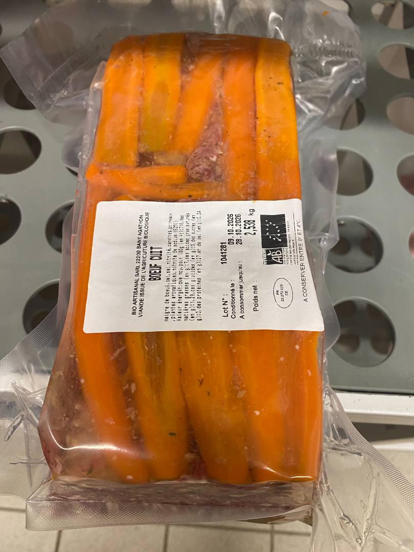 Boeuf cuit : photo du produit rappelé le 29/10/2026