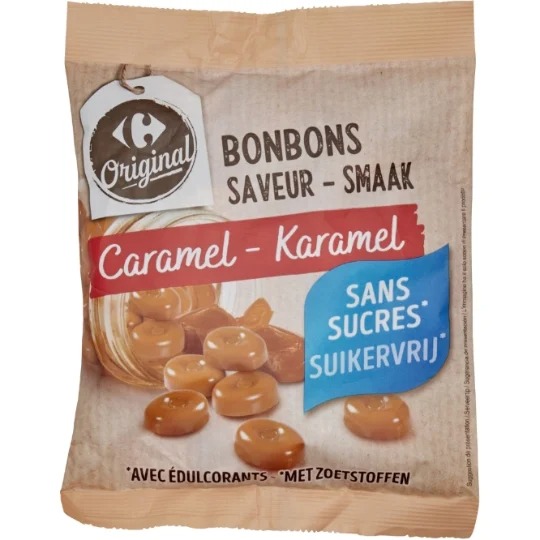 Bonbons saveur caramel sans sucres Carrefour Original : photo du produit rappelé le 28/10/2026