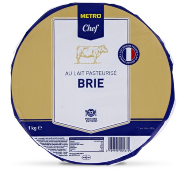Brie 1kg Metro chef : photo du produit rappelé le 14/08/2026