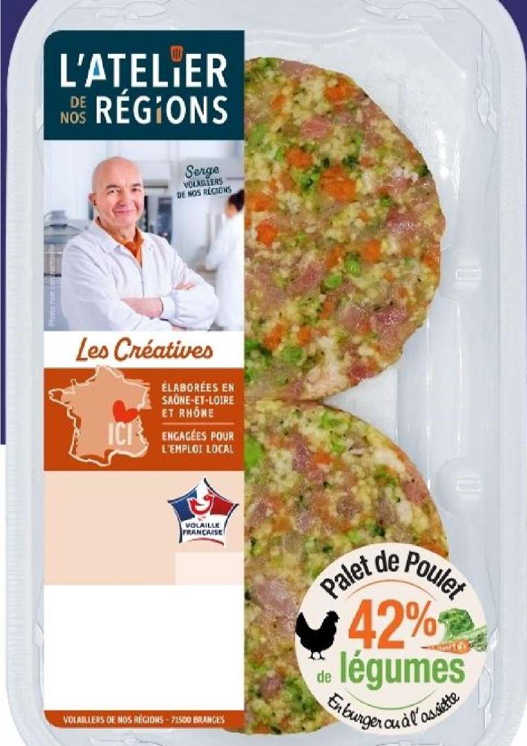 Burger poulet legumes x2 L'Atelier de Nos Regions : photo du produit rappelé le 18/09/2026