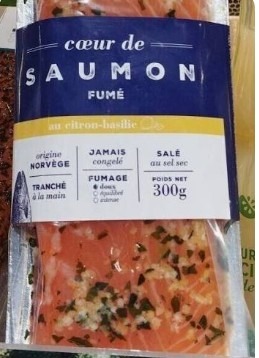 Coeur de saumon fumé citron basilic Grand Frais / Fresh / Mon-Marché.FR : photo du produit rappelé le 07/07/2026