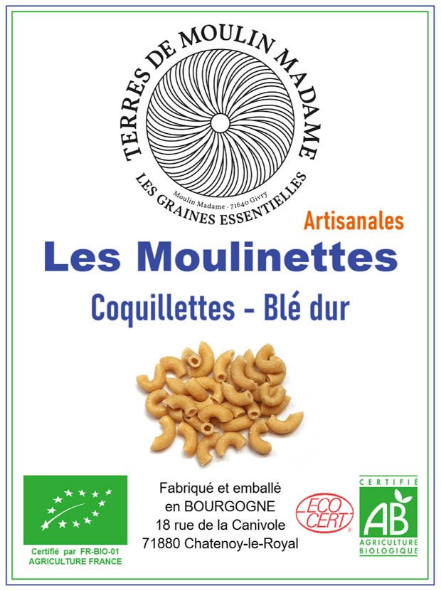 Coquillettes blé dur Les Moulinettes : photo du produit rappelé le 01/07/2026