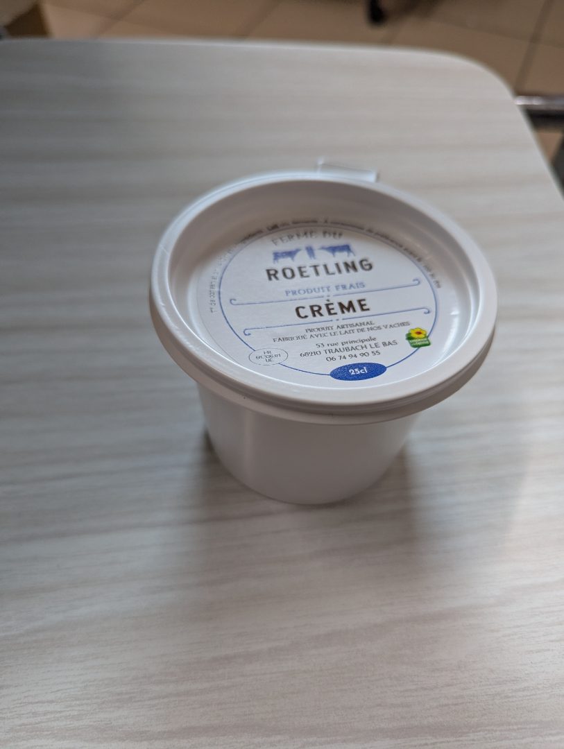 Crème Ferme du Roetling : photo du produit rappelé le 22/05/2026