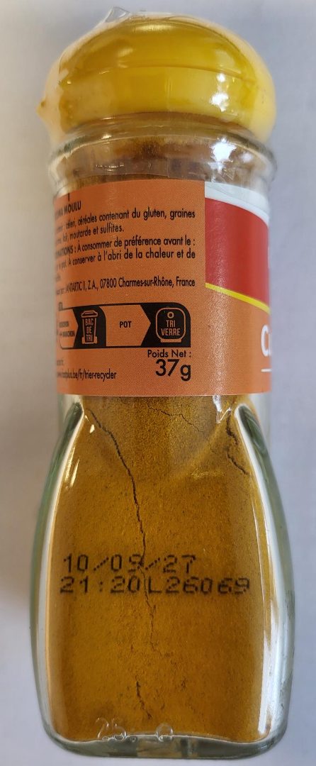 Curcuma moulu 37g Bouton d'Or : photo 2 sur 2 du produit rappelé le 10/09/2026