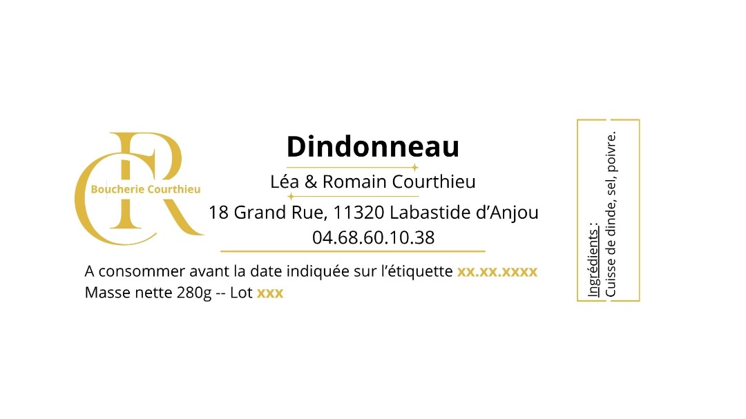 Dindonneau Boucherie Courthieu : photo du produit rappelé le 04/06/2026