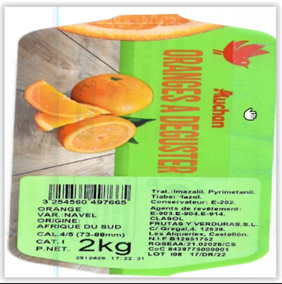 Extension orange Auchan et Sans Marque : photo du produit rappelé le 18/09/2026