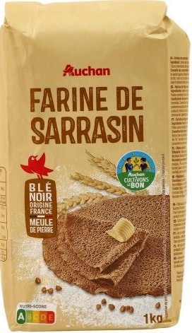 Farine de sarrasin meule de pierre 1kg Auchan : photo du produit rappelé le 03/07/2026