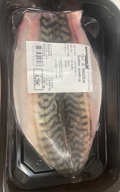 Filet de maquereau : photo du produit rappelé le 10/07/2026
