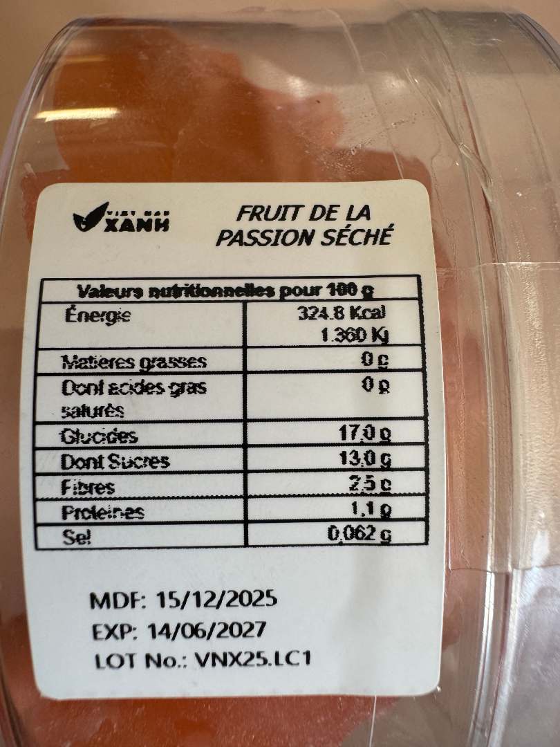 Fruit de la passion seche Vietnam Xanh : photo 2 sur 2 du produit rappelé le 02/06/2026