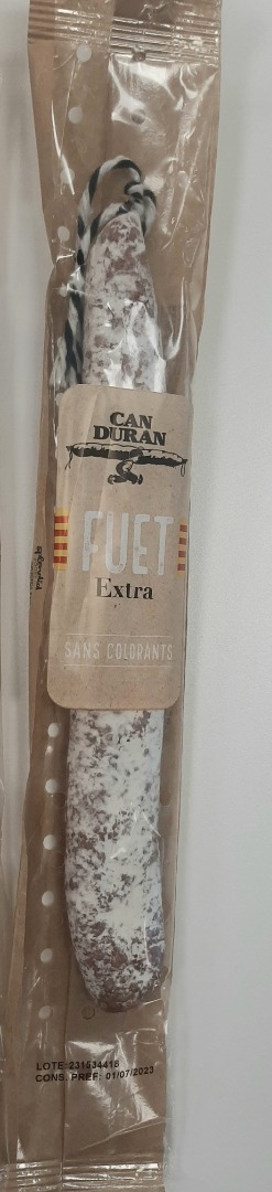 Fuet extra 170g Can Duran : photo du produit rappelé le 19/06/2026