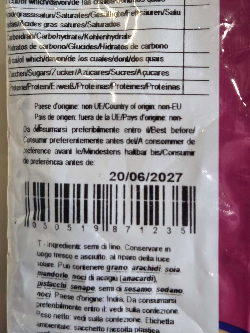 Graine de lin Apnababa : photo 2 sur 2 du produit rappelé le 29/06/2026