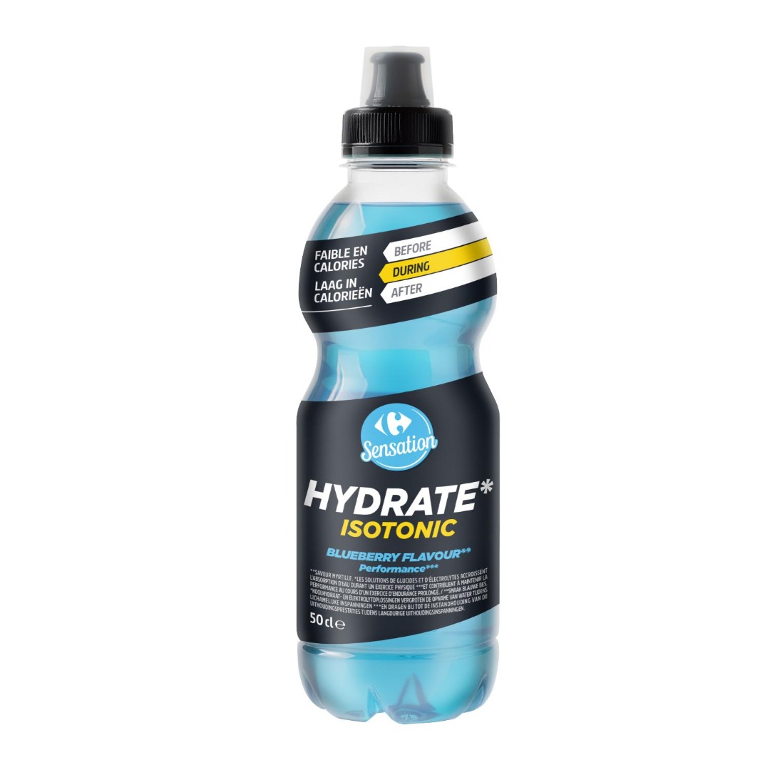 Hydrate isotonic blueberry flavour Carrefour : photo du produit rappelé le 17/09/2026