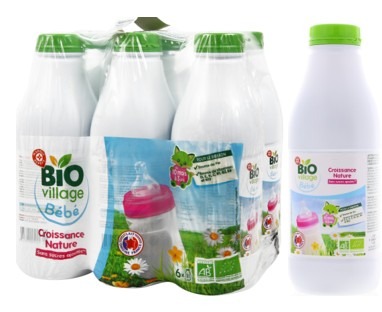 Lait de croissance nature- 6x1l BIO Village Bebe : photo du produit rappelé le 14/10/2026
