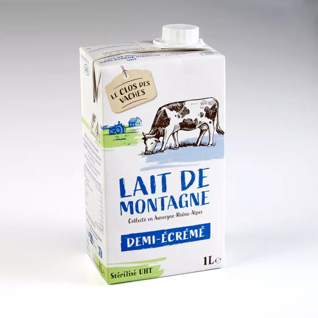 Lait demi écrémé stérilisé uht Clos des Vaches : photo du produit rappelé le 18/05/2026