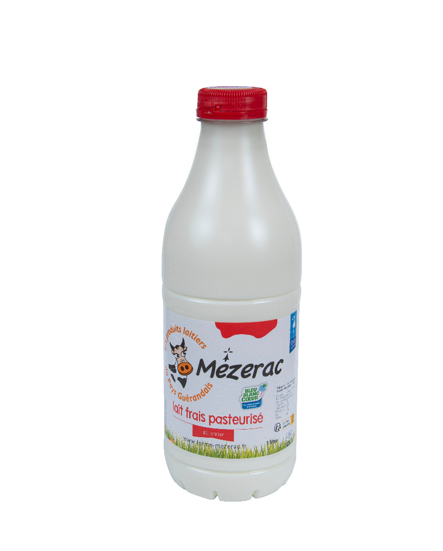 Lait entier et demi-écrémé Mezerac : photo du produit rappelé le 25/08/2026