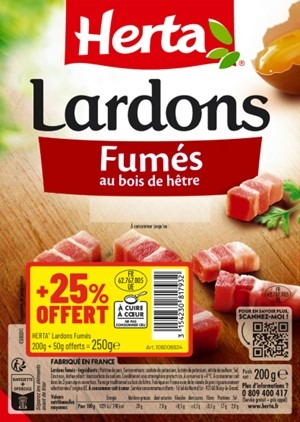 Lardons fumés Herta : photo du produit rappelé le 06/05/2026