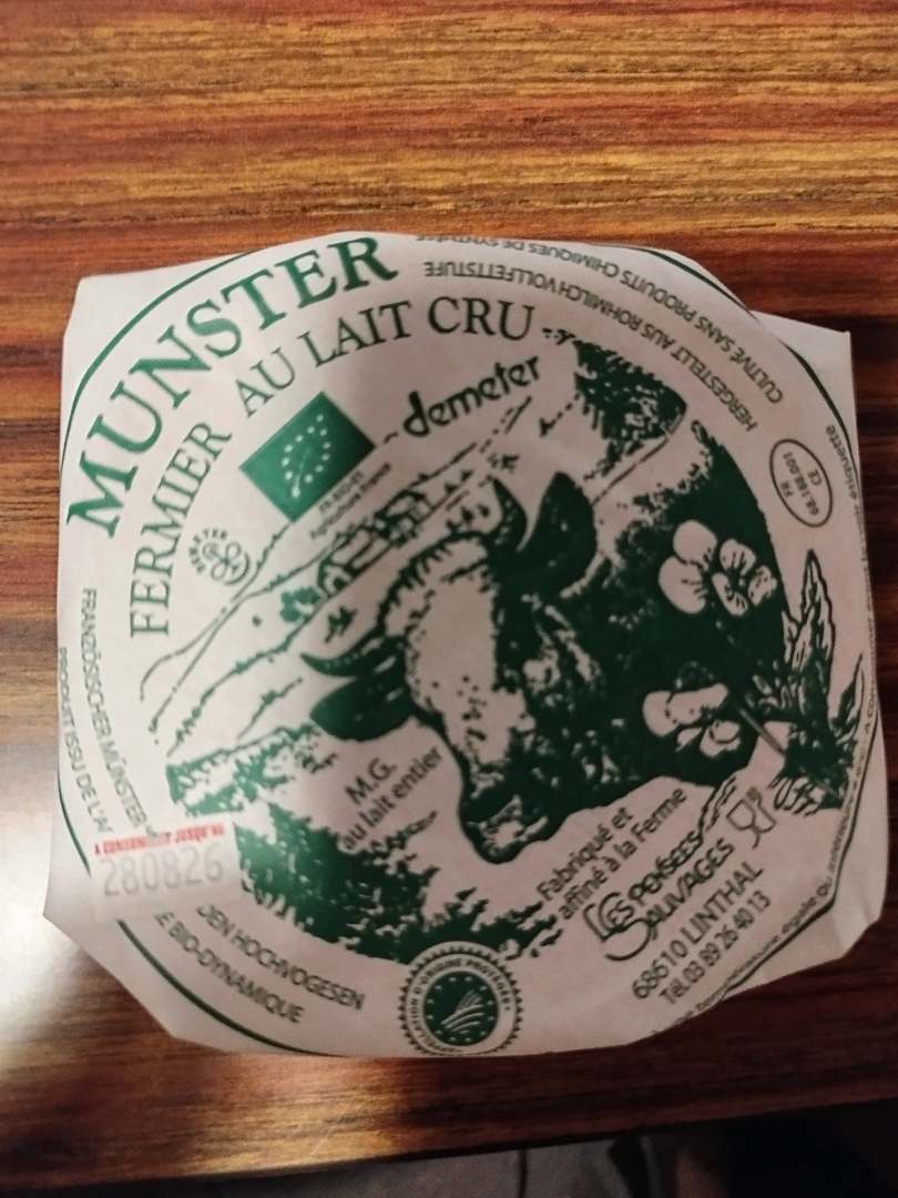 Munster fermier les pensées sauvages : photo du produit rappelé le 05/08/2026