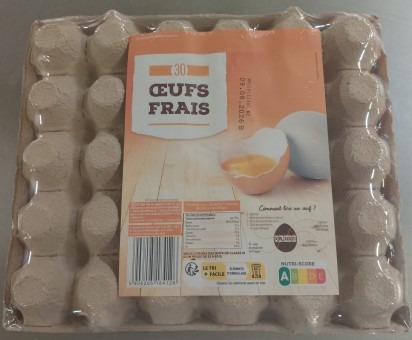 Œufs frais : photo du produit rappelé le 21/07/2026