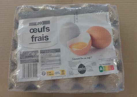 Œufs frais : photo du produit rappelé le 21/07/2026