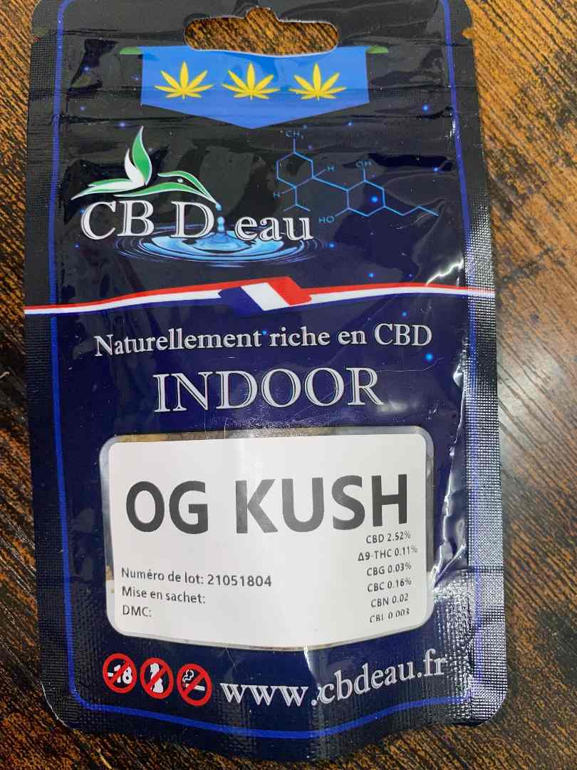 Og kush indoor delta9 THC 0.11% CBD'eau : photo du produit rappelé le 16/10/2026