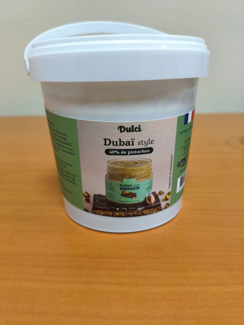 Pâte à tartiner dulci dubaï style 40 % pistache : photo du produit rappelé le 23/05/2026
