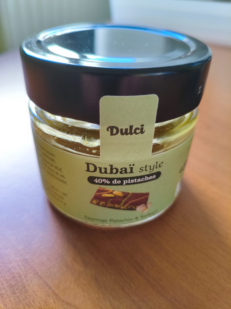 Pâte à tartiner dulci dubaï style 40 % pistache : photo du produit rappelé le 27/05/2026