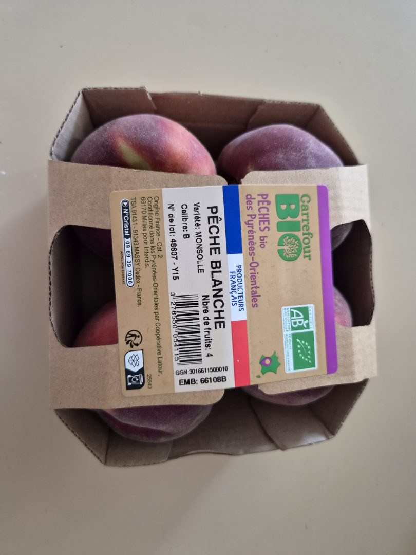 Pêches et nectarines bio des pyrénées-orientales Carrefour BIO : photo 2 sur 2 du produit rappelé le 17/06/2026