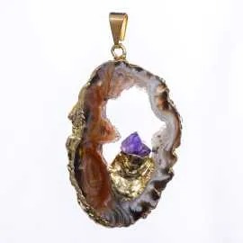 Pendentif en agate et pointe améthyste : photo du produit rappelé le 29/05/2026
