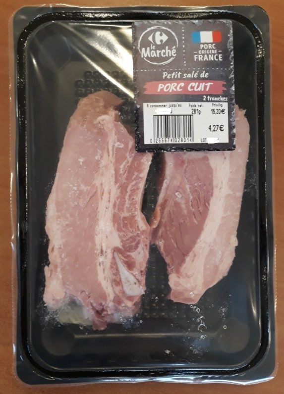 Petit sale de porc cuit Carrefour le Marche : photo du produit rappelé le 21/07/2026