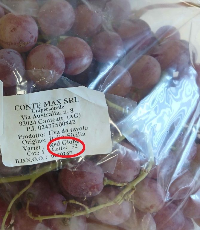 Raisin rose vrac : photo 2 sur 2 du produit rappelé le 07/10/2026
