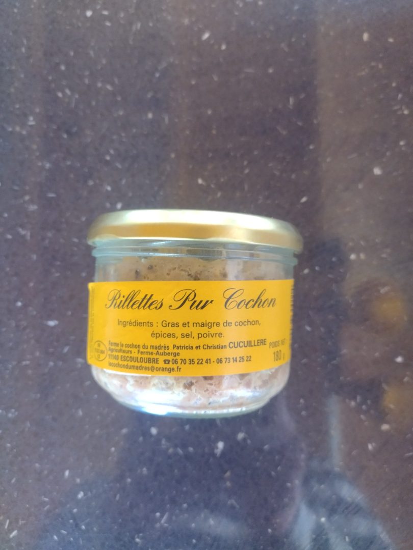 Rillette pur cochon 180g Le Cochon du Madres : photo du produit rappelé le 22/10/2026
