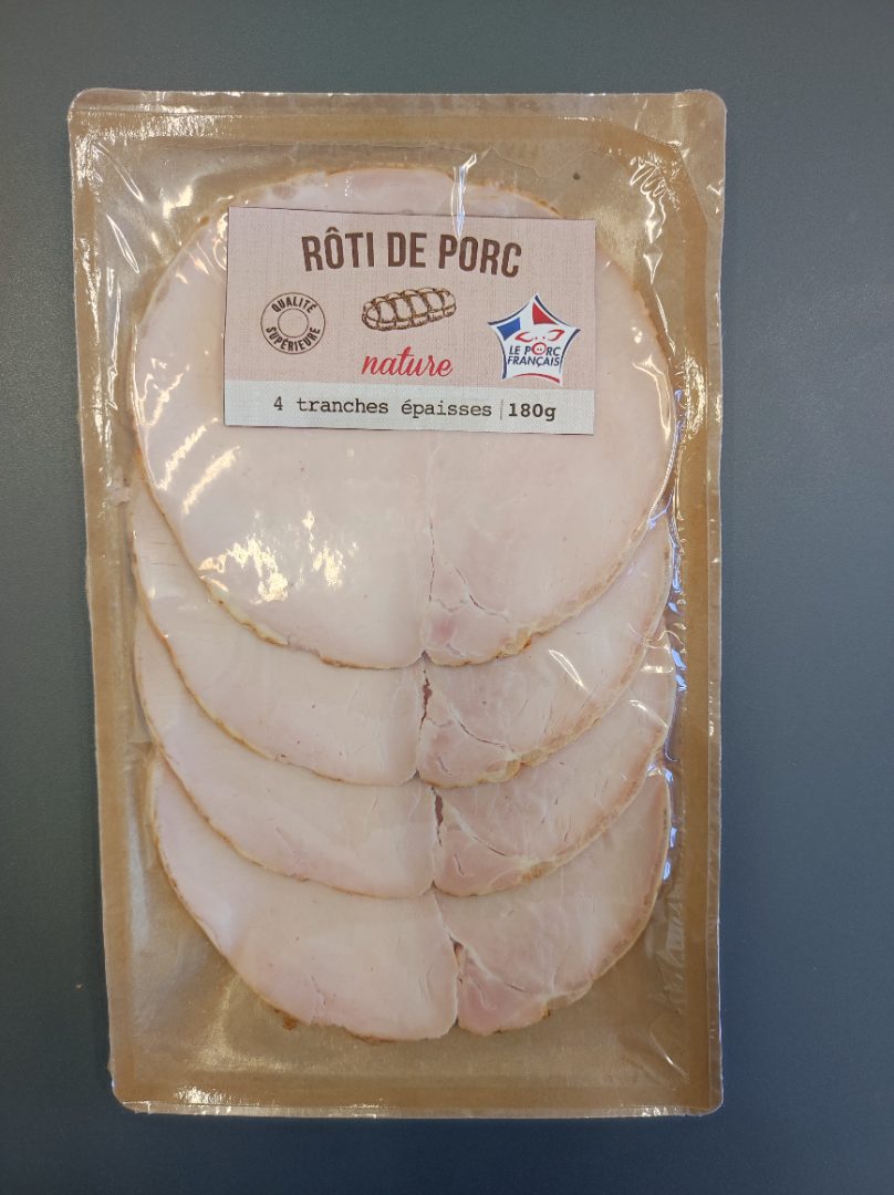 Rôti de porc cuit supérieur 4 tranches 180g : photo du produit rappelé le 18/09/2026