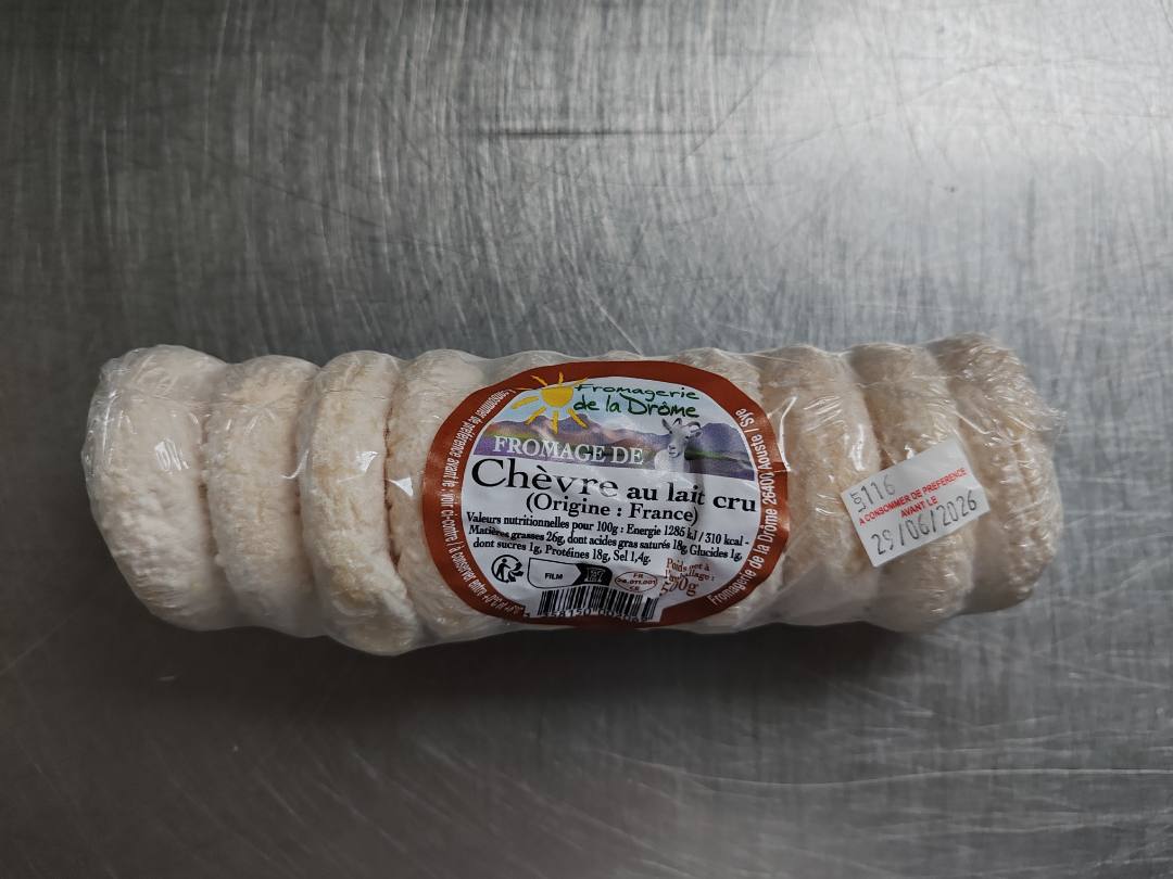 Rouleaux de chèvres secs 500g Fromagerie de la Drôme : photo du produit rappelé le 05/06/2026