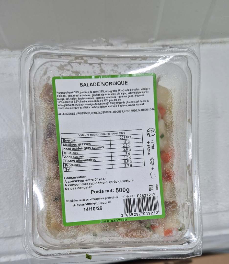 Salade nordique Emb 94073 : photo 2 sur 2 du produit rappelé le 13/10/2026