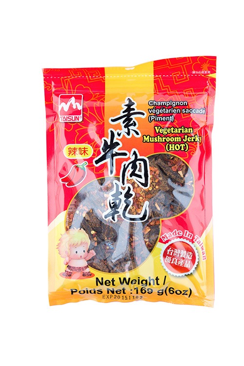 Shiitake mushroom jerky (champignons saveur bœuf pimenté) Tai Sun : photo du produit rappelé le 07/07/2026