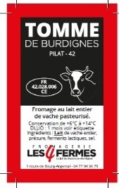 Tomme de burdignes Fromagerie les 4 Fermes : photo du produit rappelé le 04/09/2026