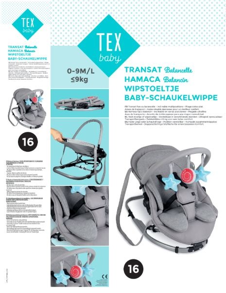 Transat balancelle gris Tex Baby : photo 2 sur 3 du produit rappelé le 24/04/2026