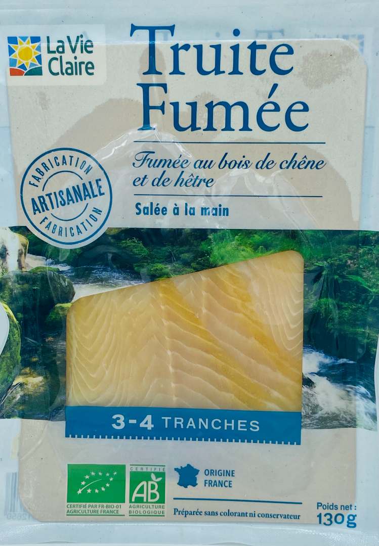 Truite fumée biologique MDD la Vie Claire : photo du produit rappelé le 24/07/2026