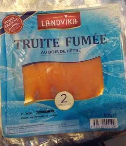Truite fumée Landvika et Ovive : photo du produit rappelé le 19/08/2026