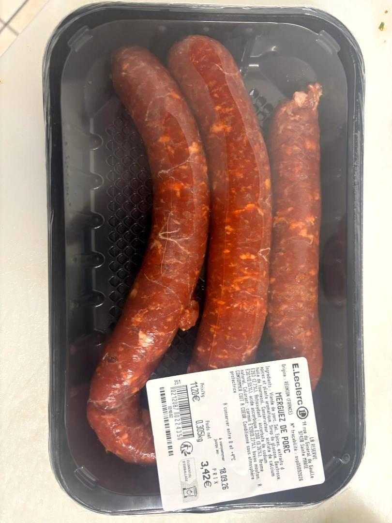 Viande hachée de porc pré-emballé E.Leclerc la Réserve : photo du produit rappelé le 09/09/2026
