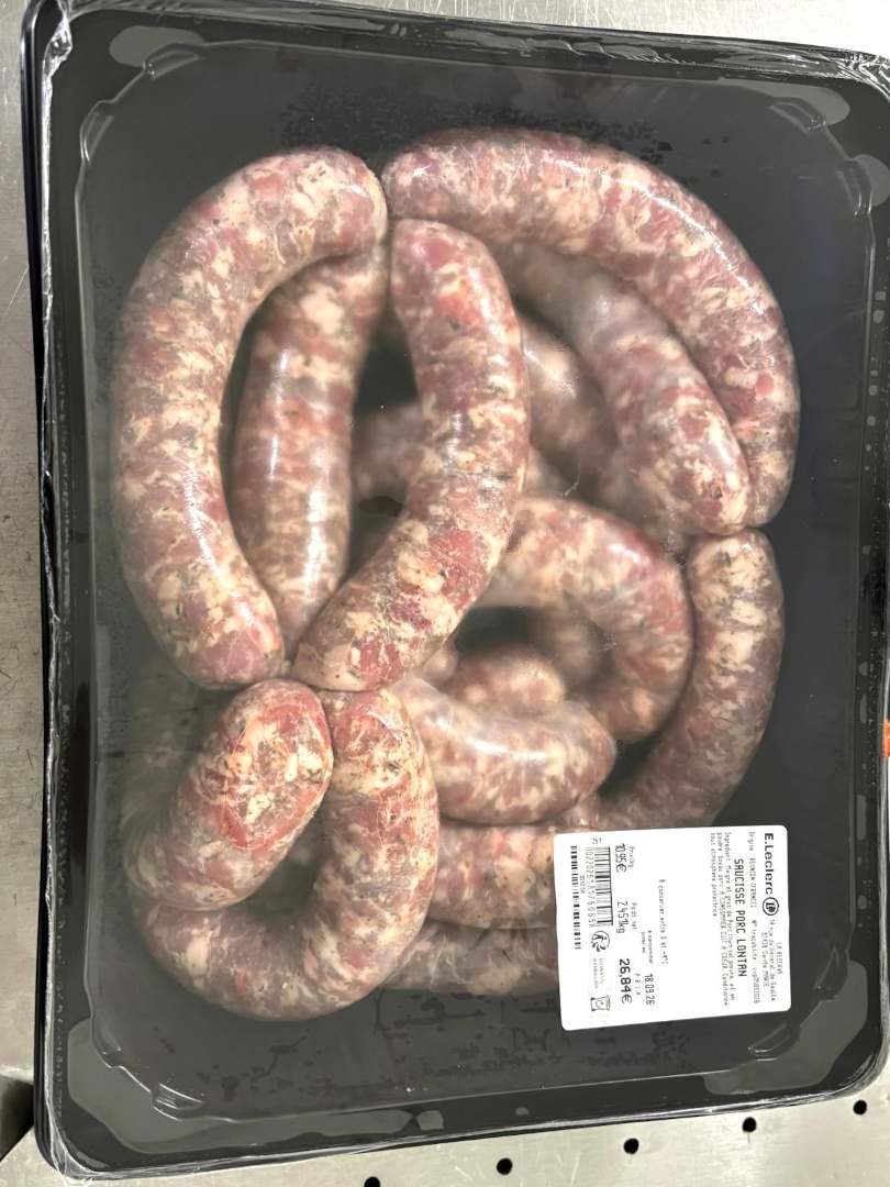 Viande hachée de porc rayon vendu au rayon E.Leclerc la Réserve : photo 4 sur 4 du produit rappelé le 09/09/2026