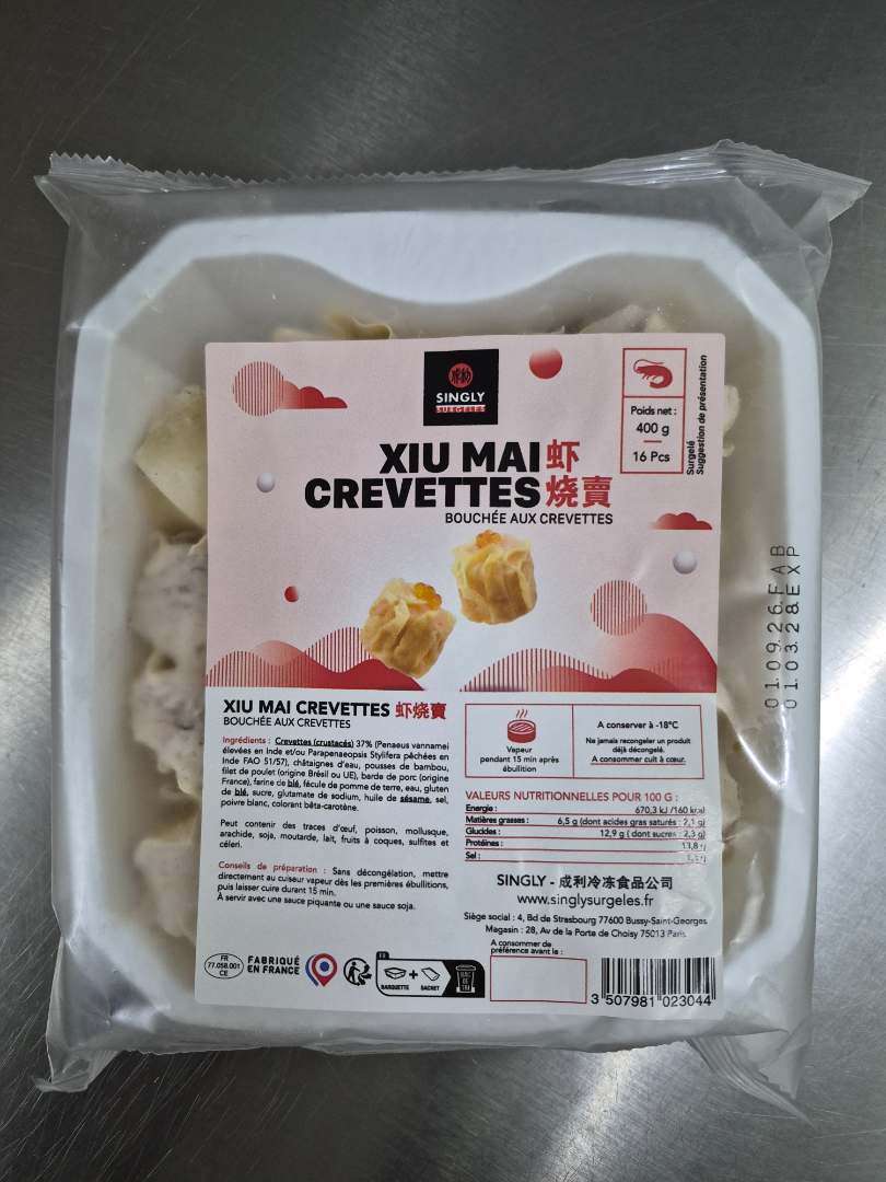 Xui mai crevettes Singly : photo du produit rappelé le 01/10/2026